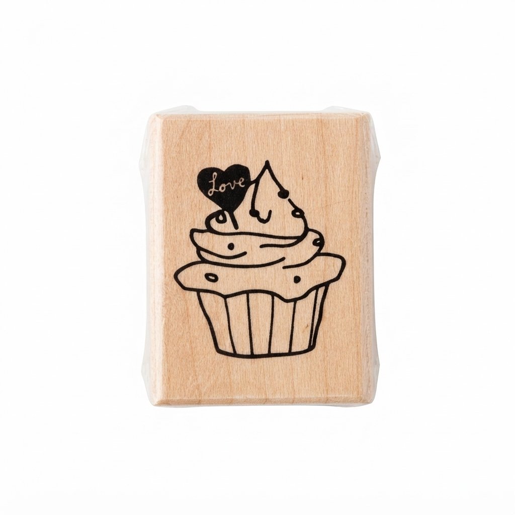 Micia Maple Wood Stamp - Cup Cake - Image 3