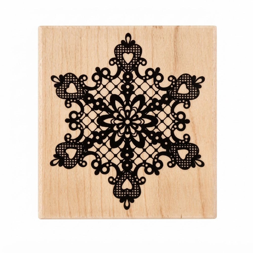 Micia Maple Wood Stamp - Floral Pattern - Image 2