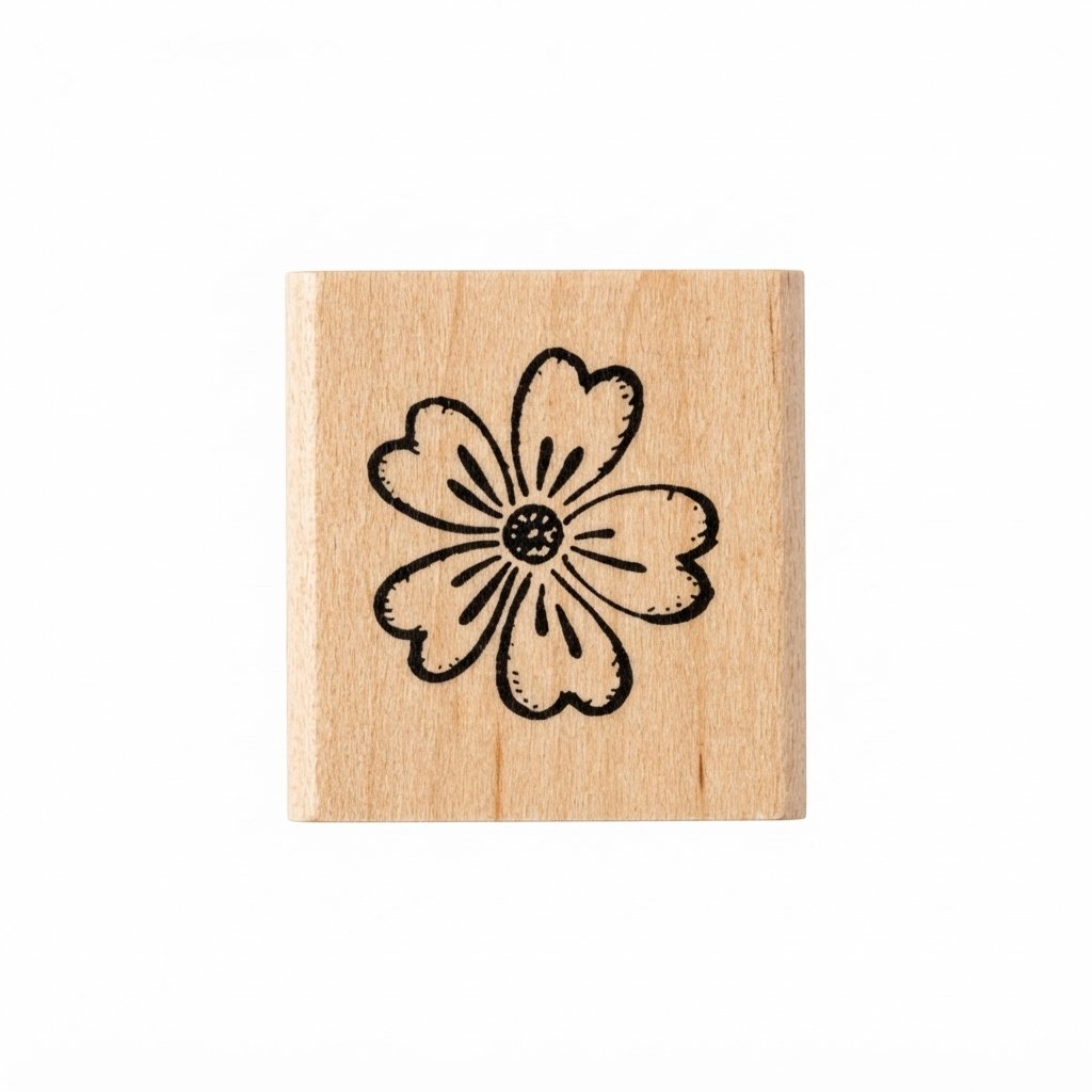 Micia Maple Wood Stamp - Flower