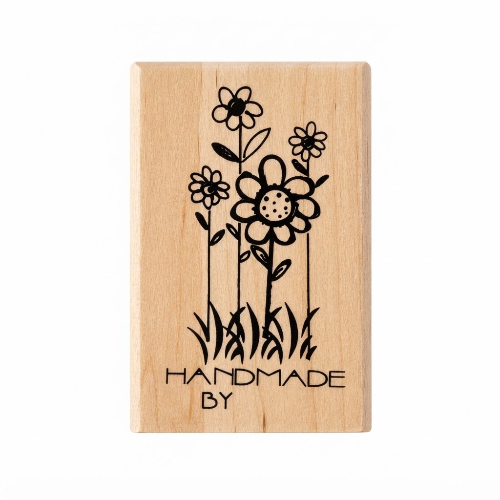 Micia Maple Wood Stamp - Handmade By - Image 2