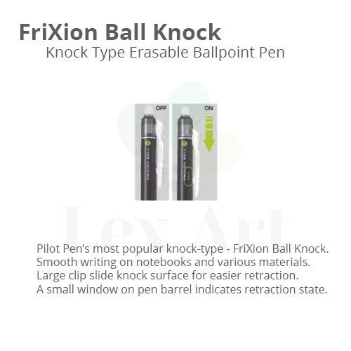 Pilot Frixion Ball Knock Erasable Ballpoint Pen 0.5mm - Image 3